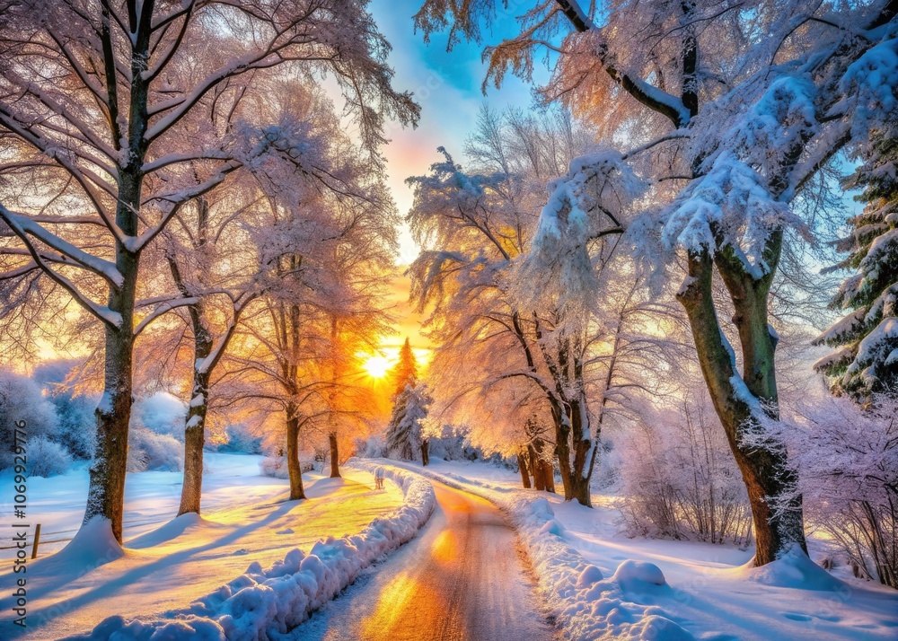 Snowy Pathway Through Winter Wonderland - Serene Snow Scene, Frosty Landscape, Winter Trails, Nature Photography, Peaceful Outdoor Walk, Snow-Covered Trees, Cold Weather Beauty, Scenic Winter Path Snowy Pathway Through Winter Wonderland - Serene Snow Scene, Frosty Landscape, Winter Trails, Nature Photography, Peaceful Outdoor Walk, Snow-Covered Trees, Cold Weather Beauty, Scenic Winter Path
