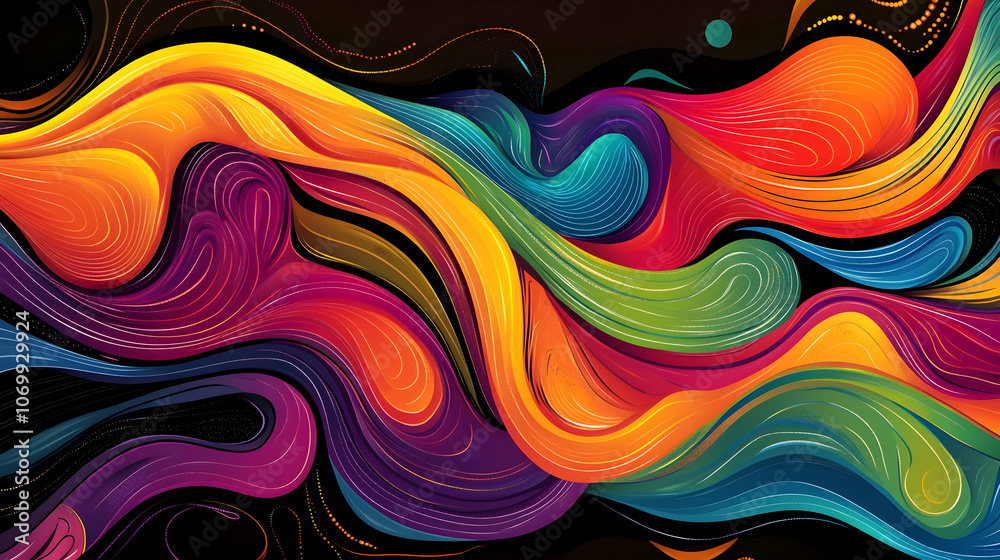 Obraz premium Abstract colorful liquid swirl pattern background.