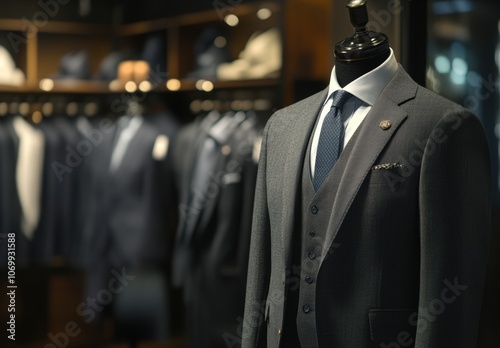 Grey Suit on Mannequin.