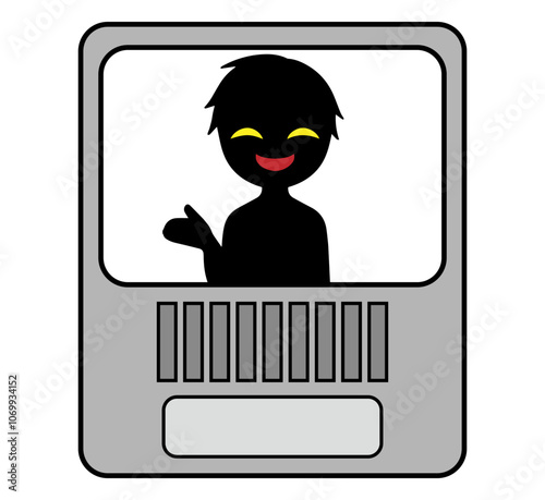 インターホンに悪人がうつるイメージの素材