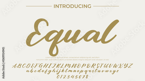 Equal Font Stylish brush painted an uppercase vector letters, alphabet, typeface