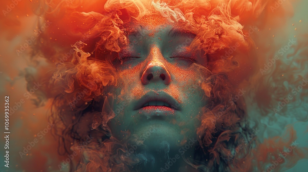 Surreal Underwater Portrait: Glowing Skin and Abstract Ink Surreal Underwater Portrait: Glowing Skin and Abstract Ink