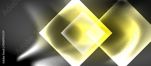 Dark neon colors with glass square shapes