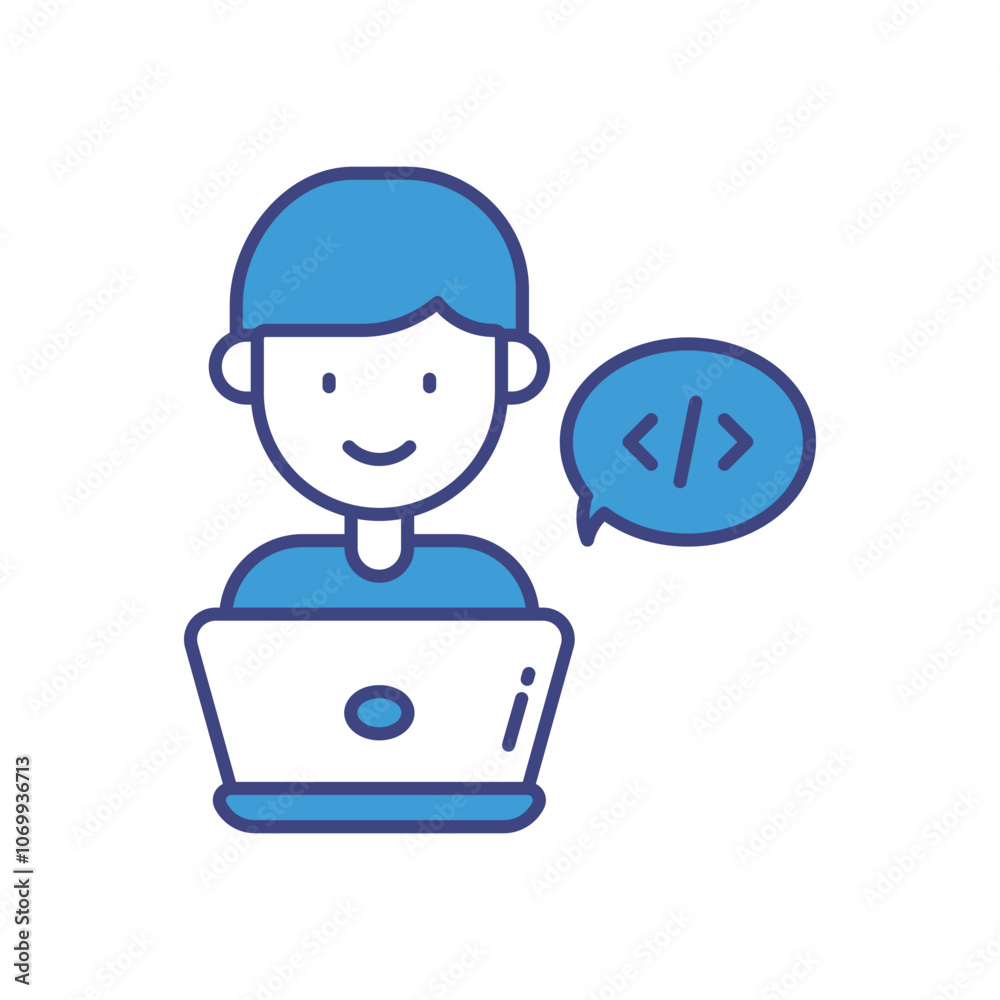 Software Developer vector icon stock illustration Software Developer vector icon stock illustration