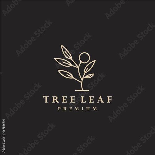 tree leaf logo vector icon illustration