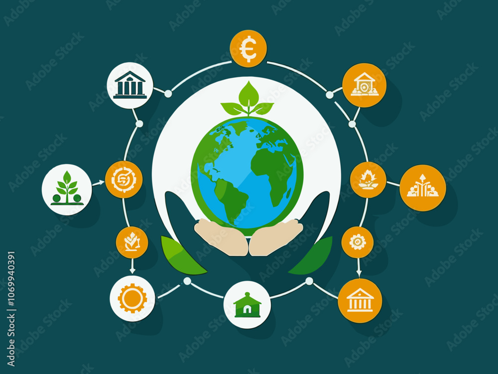 ESG concept icon for business and organization, Environment, Social, Governance and sustainability development concept with flat infographic design vector illustration ESG concept icon for business and organization, Environment, Social, Governance and sustainability development concept with flat infographic design vector illustration