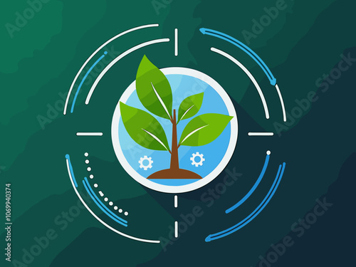 ESG concept icon for business and organization, Environment, Social, Governance and sustainability development concept with flat infographic design vector illustration
