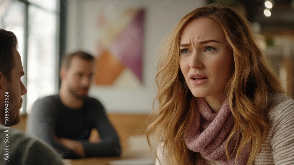 The Concerned Woman in Cafe The Concerned Woman in Cafe