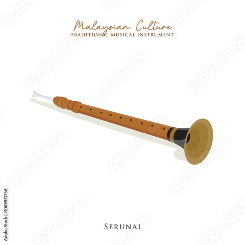 Vector illustration of Malaysian musical instrument called Seruling