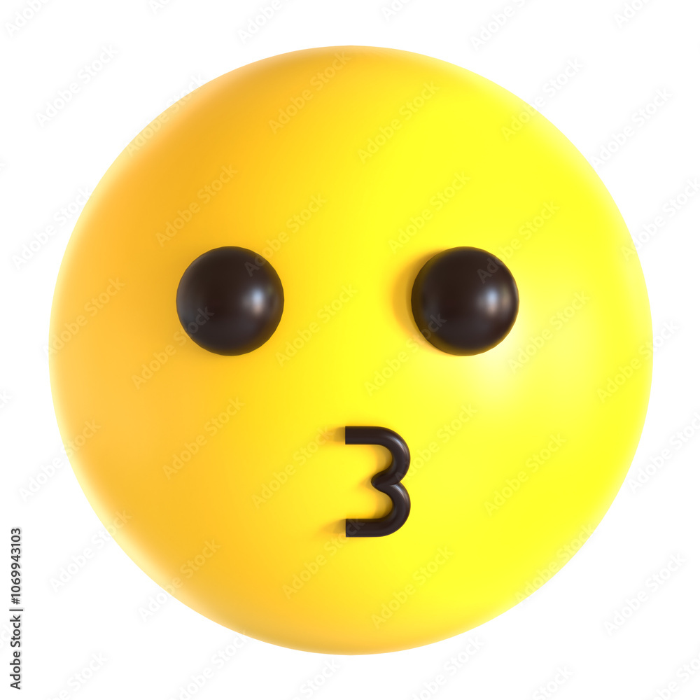 Fototapeta premium kiss emoji 3d icon illustration