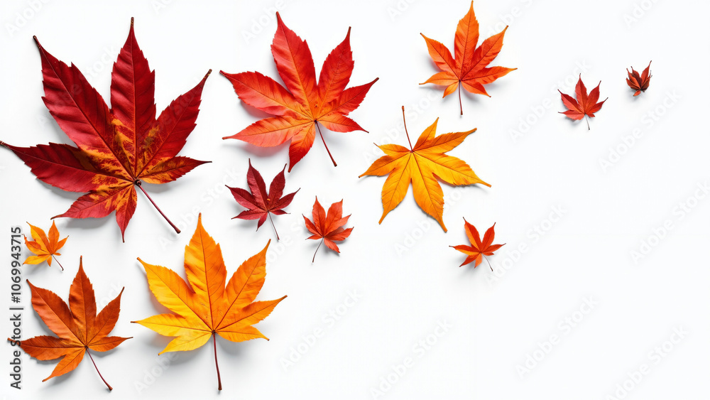 Vibrant Autumn Leaves on White: Fall Foliage for Seasonal Marketing, Nature-Inspired Design, and Harvest Themes Vibrant Autumn Leaves on White: Fall Foliage for Seasonal Marketing, Nature-Inspired Design, and Harvest Themes