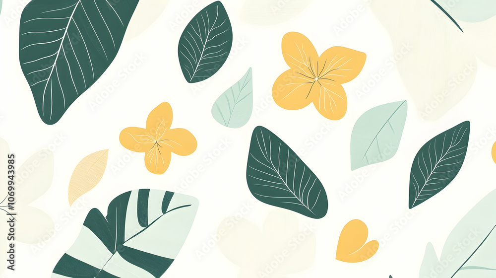 Fototapeta premium Seamless pattern with floral elements.