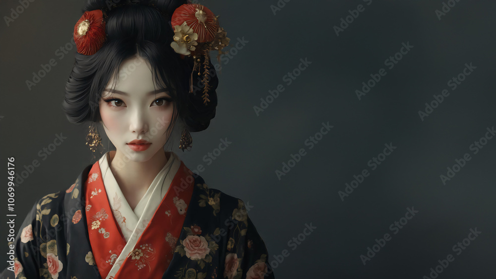 Fototapeta premium geisha as cyborg
