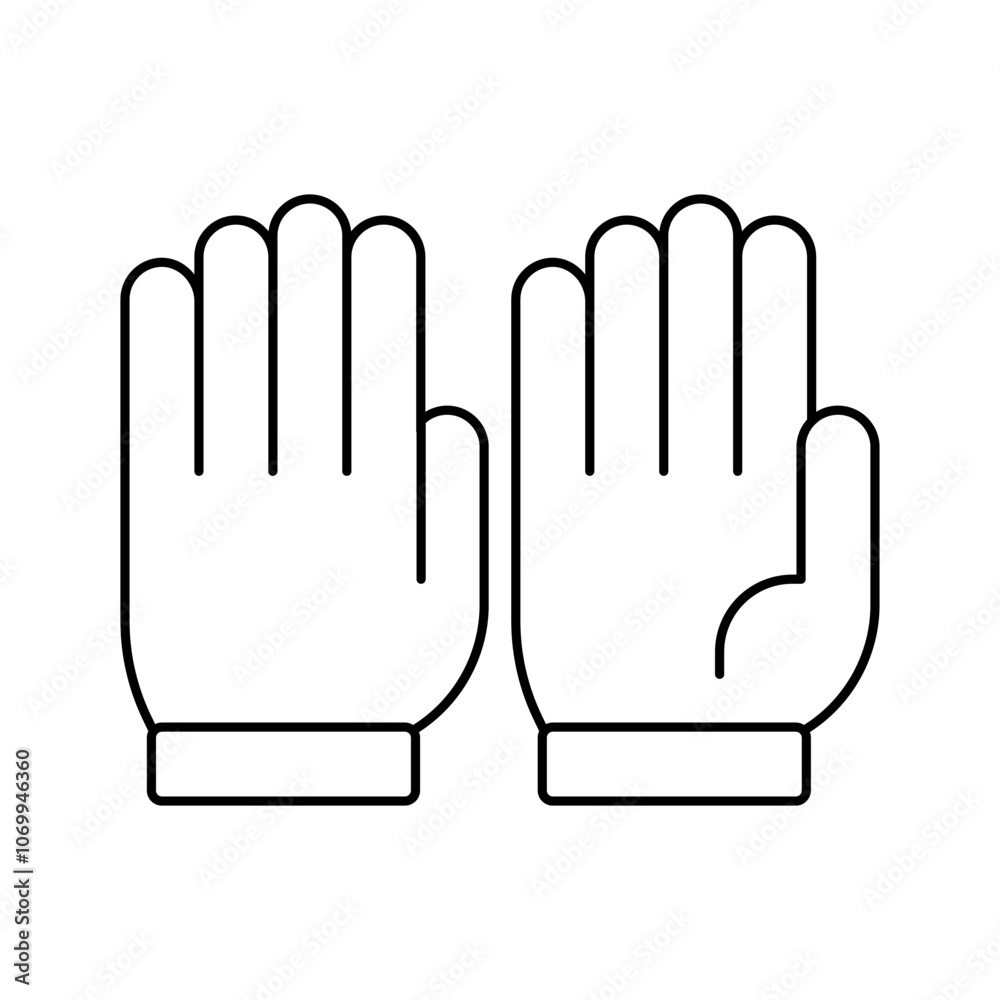 Gardening household gloves line icon editable stroke vector clipart Gardening household gloves line icon editable stroke vector clipart