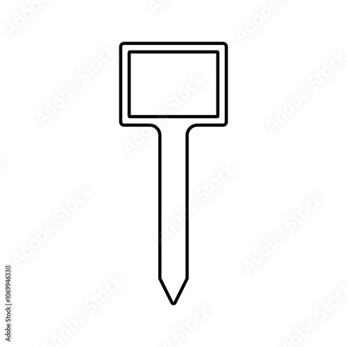 Plant and seed marker line icon editable stroke garden tools 