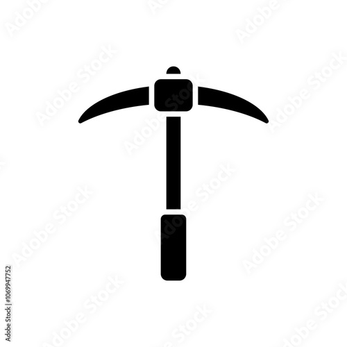 simple pickaxe icon, simple style glyph design inspiration for any interface and purpose