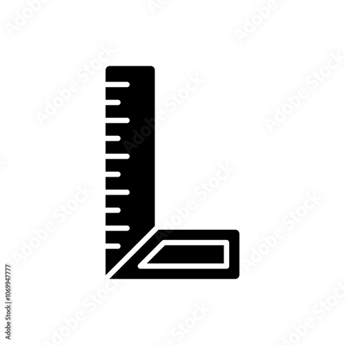 simple square ruler icon, simple style glyph design inspiration for any interface and purpose