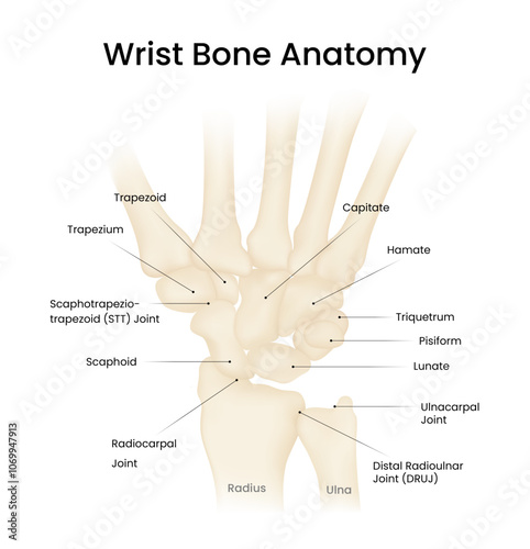 Diagram of Wrist Bone Anatomy