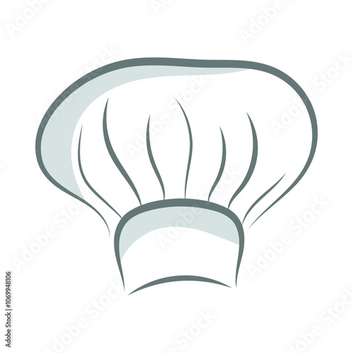 Chef hat colored line icon hand drawn vector illustration