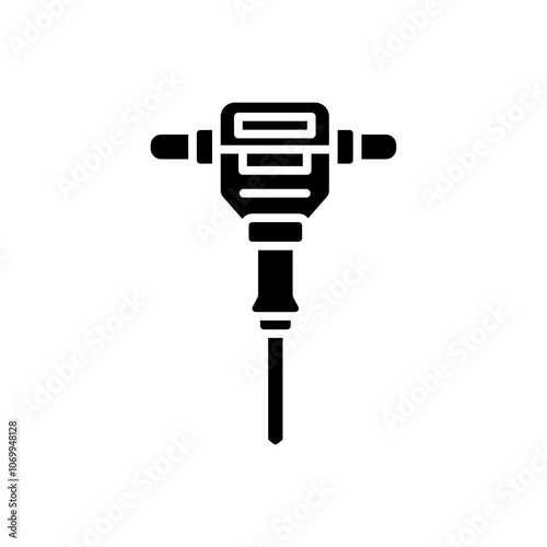 simple jack hammer icon, simple style glyph design inspiration for any interface and purpose