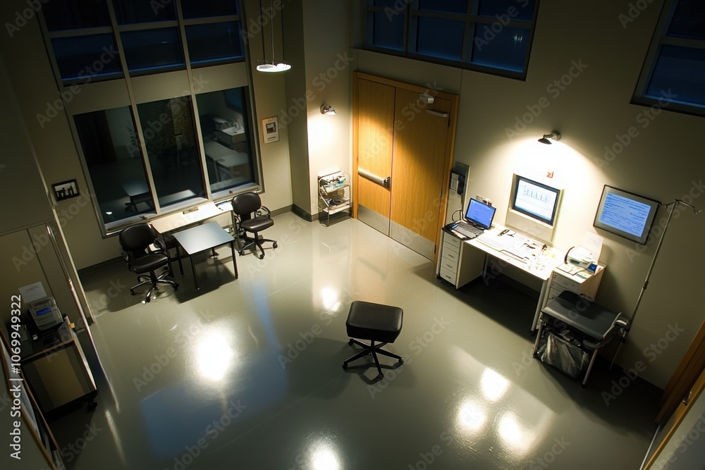 High Angle View of Modern Medical Office Interior High Angle View of Modern Medical Office Interior