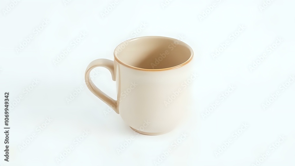 Ceramic Mug on White Background Showcasing Minimalist Lifestyle and Simplicity Ceramic Mug on White Background Showcasing Minimalist Lifestyle and Simplicity