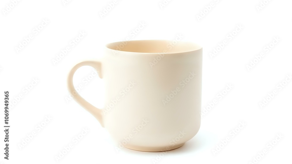 Ceramic Mug on White Background Showcasing Minimalist Lifestyle and Simplicity Ceramic Mug on White Background Showcasing Minimalist Lifestyle and Simplicity