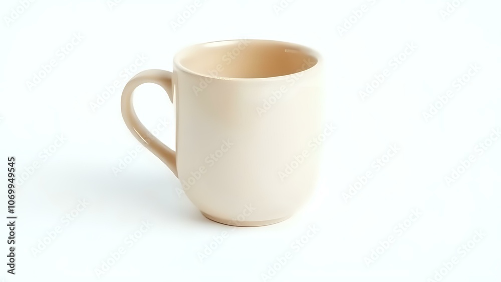 Ceramic Mug on White Background Showcasing Minimalist Lifestyle and Simplicity Ceramic Mug on White Background Showcasing Minimalist Lifestyle and Simplicity
