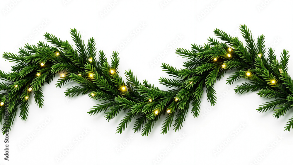 Festive Artificial Evergreen Garland with Warm White Lights: Perfect for Holiday Decor, Events, and Retail Displays Festive Artificial Evergreen Garland with Warm White Lights: Perfect for Holiday Decor, Events, and Retail Displays