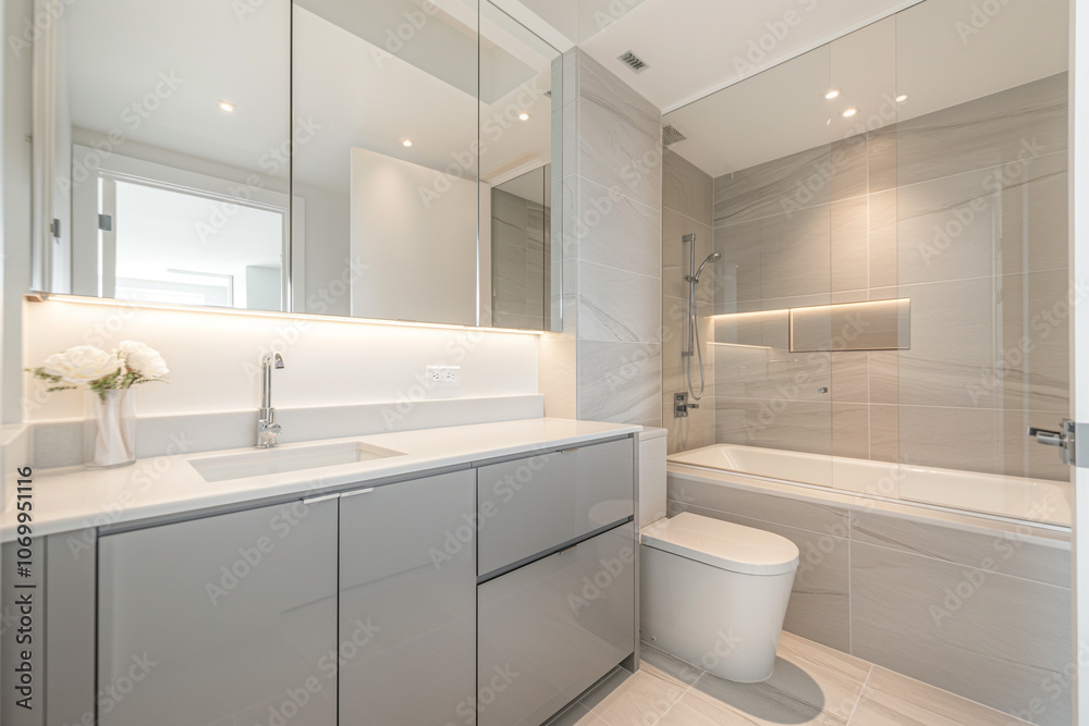 Interior design and decoration of a nice and modern bathroom Interior design and decoration of a nice and modern bathroom