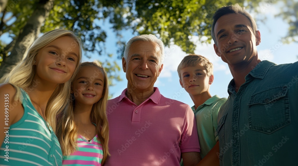 Obraz premium The Family Smiling Together Outdoors