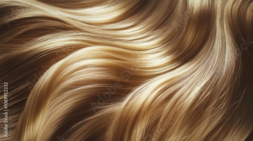 Golden wave-shaped hair effect photo