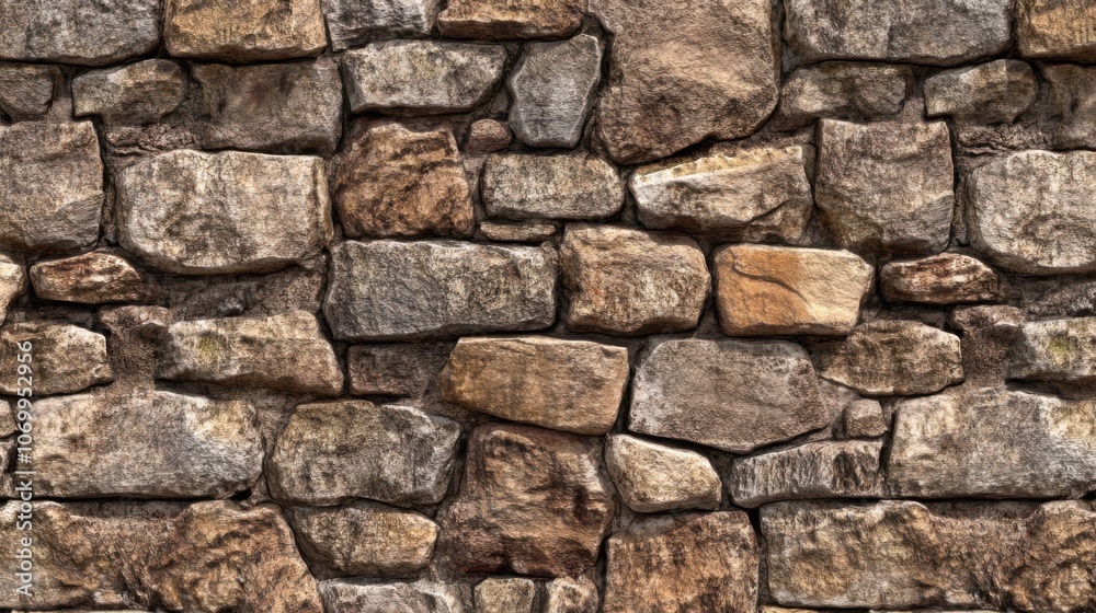 Old stone wall with visible brick texture and medieval-style rock blocks; an exterior rustic and historical village scene Old stone wall with visible brick texture and medieval-style rock blocks; an exterior rustic and historical village scene