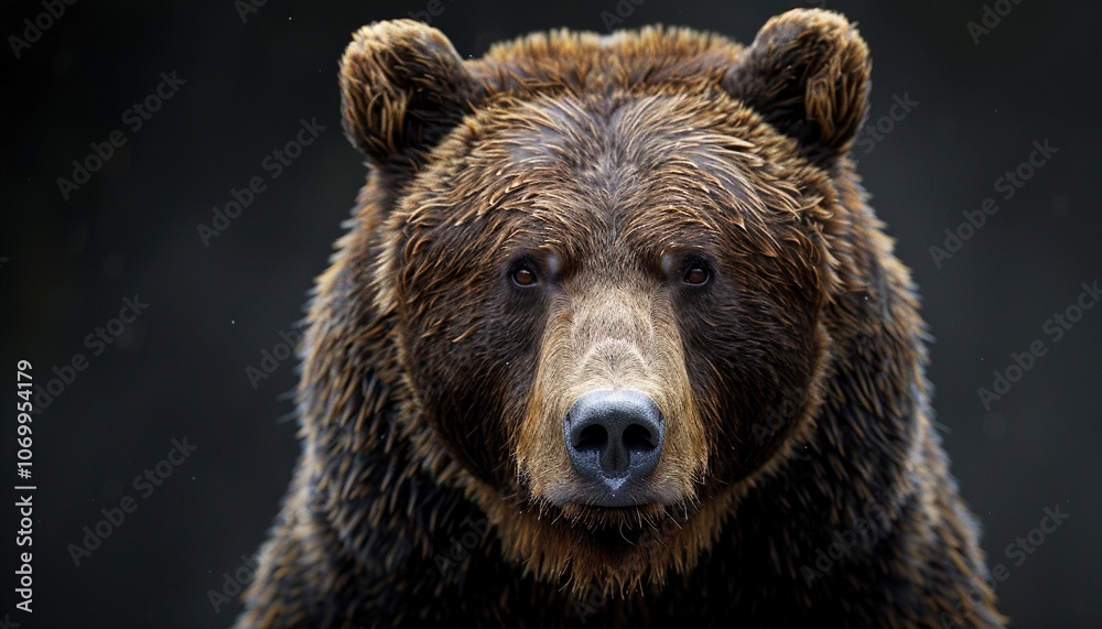 Ferocious brown grizzly bear on a transparent Ferocious brown grizzly bear on a transparent