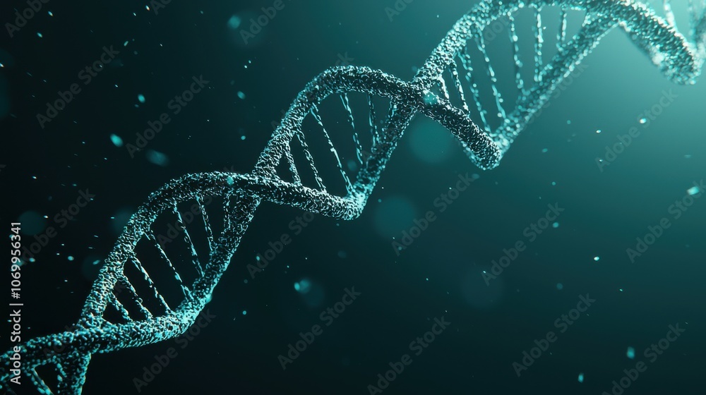 A close-up of a DNA double helix strand, shimmering in a digital, aquatic environment, symbolizing genetics and molecular biology. A close-up of a DNA double helix strand, shimmering in a digital, aquatic environment, symbolizing genetics and molecular biology.