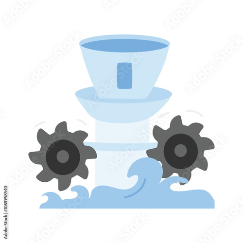 Get this amazing icon of hydro turbine in trendy style