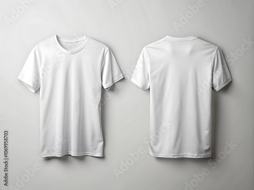 white t shirt, White T-Shirt Mockup - Front and Back View