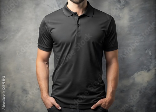 man in white t shirt. Mockup 