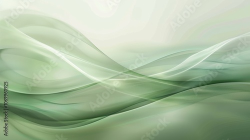 Abstract Green Wave Background Modern Minimalist Design Flowing Lines