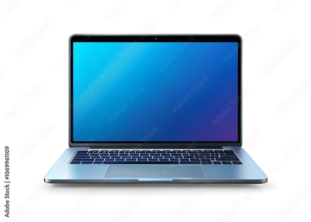 Laptop Mockup with Blue Screen | Device Mockup for App and Website Design Laptop Mockup with Blue Screen | Device Mockup for App and Website Design