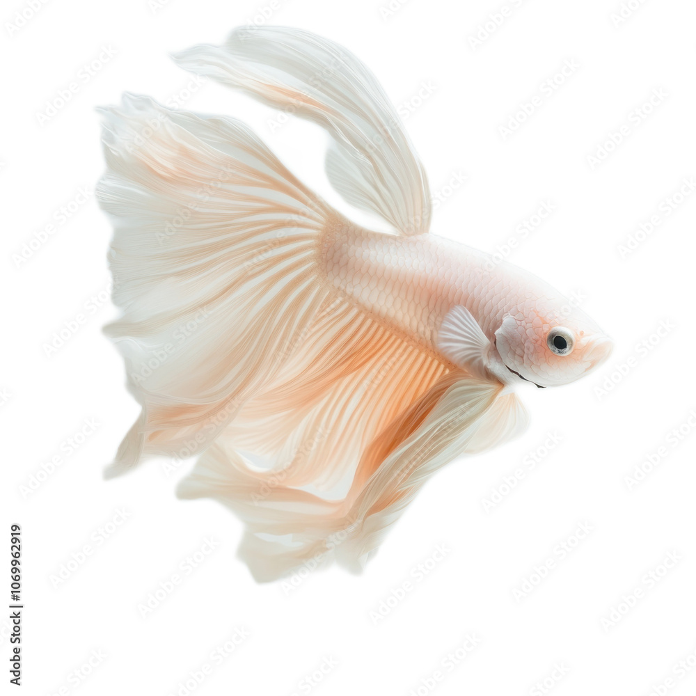Fototapeta premium Graceful Betta Fish in Soft Pink Tones