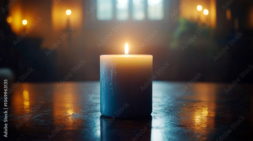Tranquil candlelight creating a serene atmosphere Tranquil candlelight creating a serene atmosphere