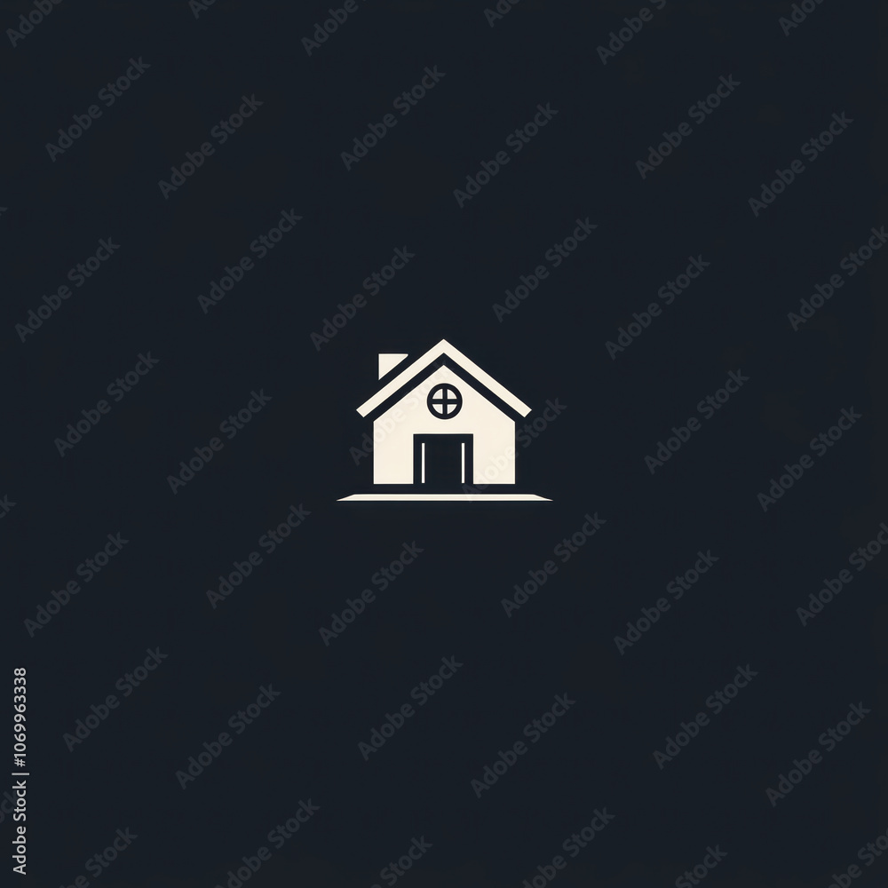 Minimalistic house logo design featuring simple home icon. This elegant representation captures essence of home and comfort, perfect for branding or real estate Minimalistic house logo design featuring simple home icon. This elegant representation captures essence of home and comfort, perfect for branding or real estate
