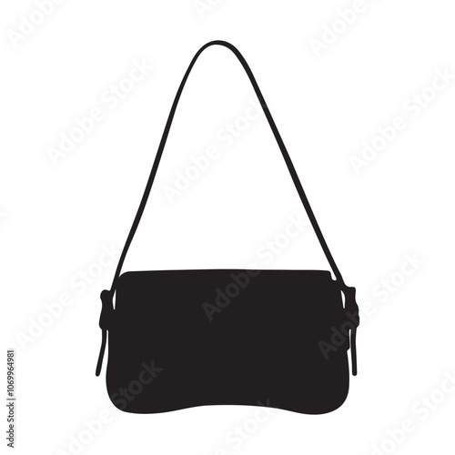 Clutch Saddle Bag Silhouette Vector Illustration