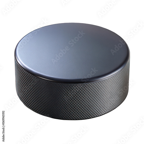 Realistic ice hockey puck isolated on transparent background photo