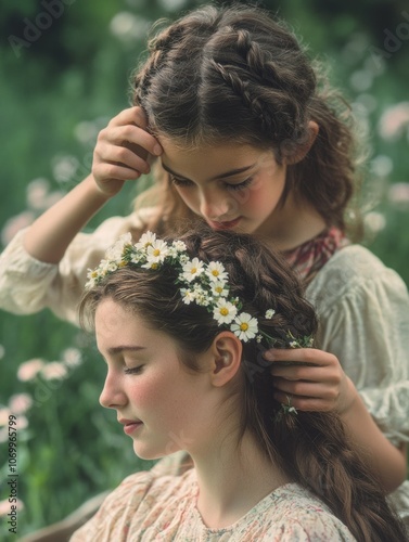 Nature's Embrace: A Young Girl's Hair