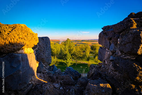 Scenic View from Diyarbakır’s Ancient Walls Overlooking Green Landscape