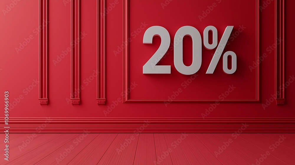 A bold red wall features the text A bold red wall features the text