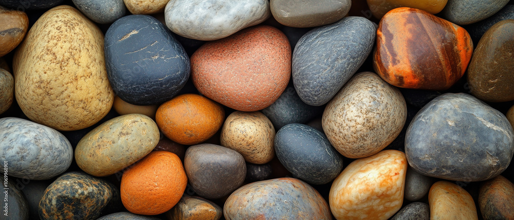 A Collection of Smooth, Colorful River Stones. A Collection of Smooth, Colorful River Stones.
