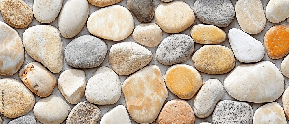Smooth River Stones Wall Texture Background. Smooth River Stones Wall Texture Background.